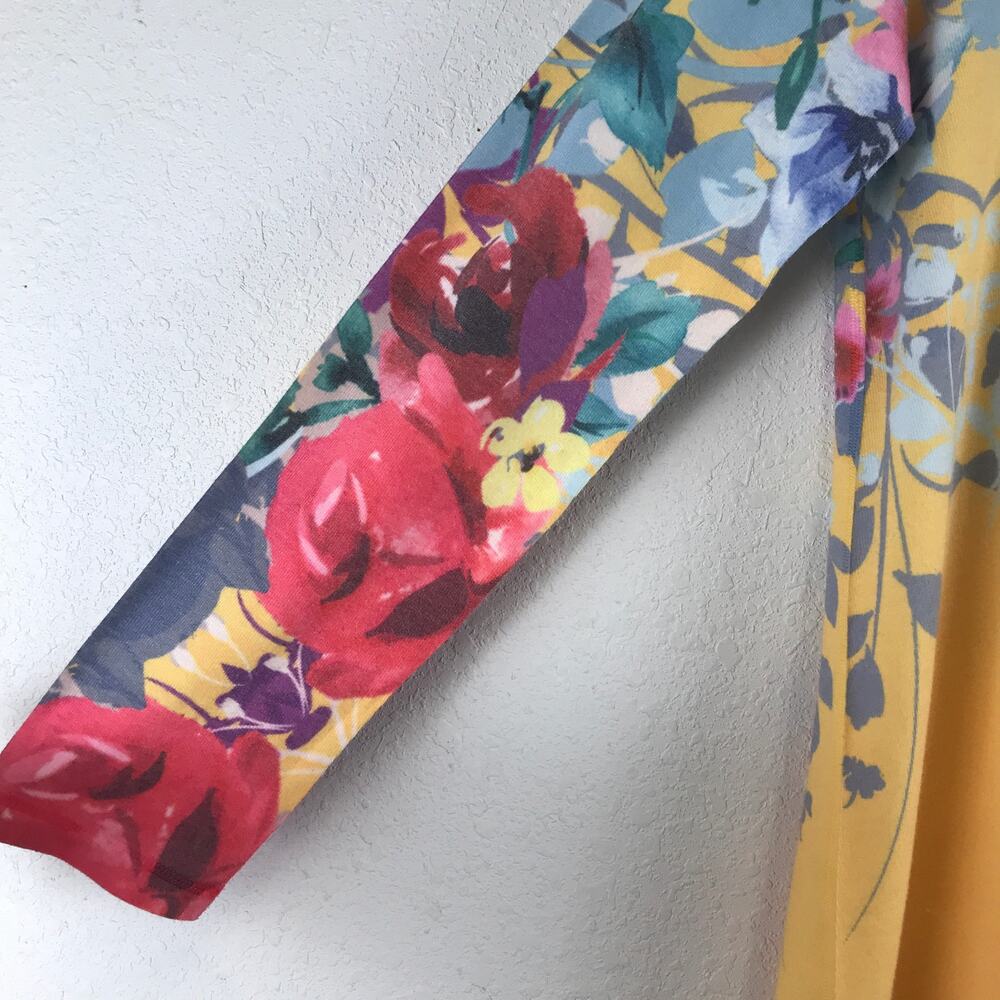 Soft Surroundings Delphina Tunic Sweater Floral Longline Pullover Yellow Size XL - Picture 5 of 15